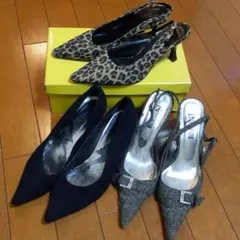 プールサイド　エスペランサ　R&E　パンプス　サンダル　ミュール　3点セット