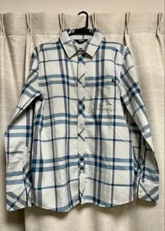 M ノースフェイスTHE NORTH FACEチェック柄長袖シャツ　ライトブルー