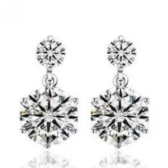 【 シルバー 925 】プラチナRG加工 スタッドピアス ダブルCZ