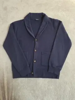GLAZOS 150 ネイビー カーディガン　スウェット生地　裏起毛