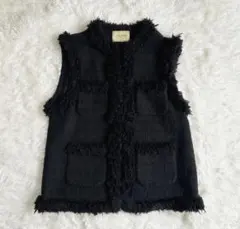 ユナイテッドアローズ ツイードベスト ジレ フリンジデザイン 定価6.6万