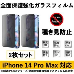 iPhone 14ProMax覗き見防止全面保護強化ガラスフィルム2枚セット
