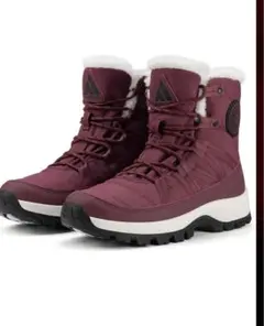 【新品】レディース スノーシューズ防寒靴 裏起毛 防滑 24.5 ワインレッド