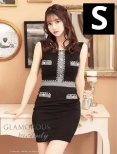 743ローブドフルールAndyグロッシー系ツイード　キャバ　ドレス ワンピース