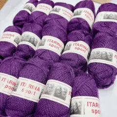 【608】イタリナ スポーツ 毛糸 15玉セット パープル
