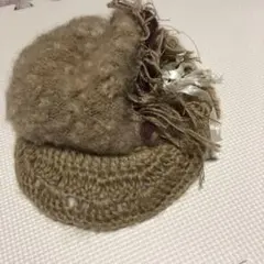 カシラ　モチーフ付きニット帽　キャスケット