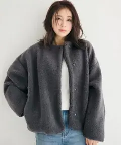 coca ウォッシャブル ボアブルゾン レディース