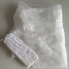 【２点セット】ウェディングベール・グローブ