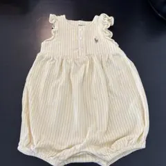 Ralph Lauren イエロー ストライプロンパース 6M 70cm