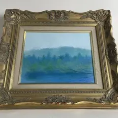 No6158 額装 アルフレッド・カンデラ 「雨上がりの道」 油彩画 送料