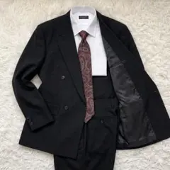 美品 AYAKO KOSHINO ダブルスーツ 黒 94AB4 アジャスター付