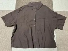 GU レーヨンシャツ ブラウン