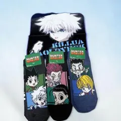 HUNTER×HUNTER キャラクターソックス 24-26cm 3足　ハンカチのサムネイル