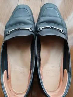 ブラックレザー ローファー 23.5 EE