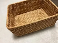 無印良品 重なるラタン長方形バスケット 中