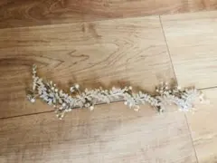 小枝 ブライダル ヘッドドレス クリスタル リーフ ウエディング ヘアアクセ