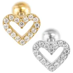 金属アレルギー対応● ハートモチーフのボディピアス◆2カラー◇１点