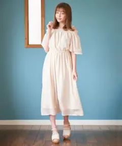 MAJESTIC LEGON シアードット2wayワンピース アイボリー M