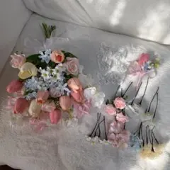 アーティシャルフラワー　ブーケ　ブートニア　ヘアード