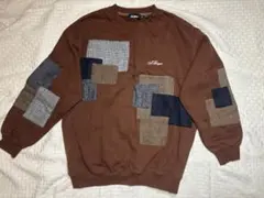 XLARGE パッチワークスウェット ブラウン 茶色