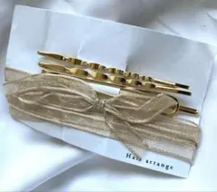 ヘアピン　リボン　セット　ヘアアクセサリー　ヘアアレンジ　新品