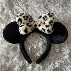 ヒョウ柄リボンのカチューシャ