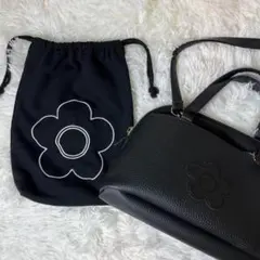 美品 MARY QUANT 2way ショルダーバッグ ハンドバッグ 巾着袋付き