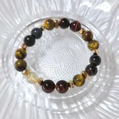 【15.5cm】3色　タイガーアイ　タイチンルチルクォーツ