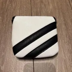 パターカバー マレット用 ホワイト/黒ライン マグネット脱着式