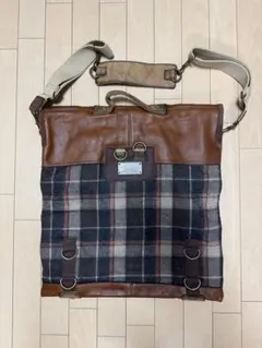 OLD BALLY バイカラー キャンバス レザー ショルダーバッグ - メルカリ