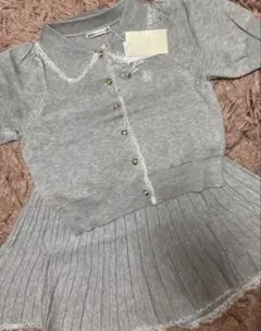 新品　タグ付き　ナイスクラップ　半袖　ニット　セットアップ　クラシカル　ミニスカ