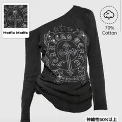 ROMWE グランジパンク オフショルダー Tシャツ 平成 y2k