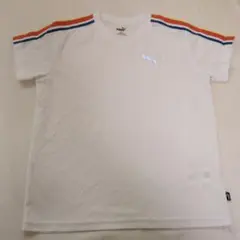 【150】Puma ホワイト Tシャツ ストライプ キッズ