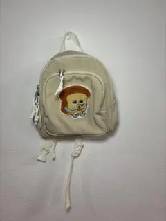 パンどろぼう刺繍 ベージュリュック