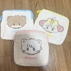 mikko charactersもこもこポーチ3点セット