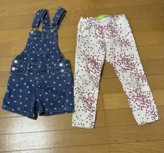 GAP オールドネイビーキッズ ハート柄 オーバーオール パンツ 2점 세트