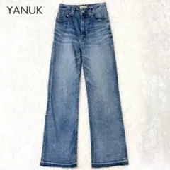 YANUK ヤヌーク ハイウエスト フレアデニム カットオフ ストレッチ 24