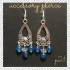 天然石 大ぶり ピアス 個性的 シルバー ブルー 揺れる お洒落 パワーストーン