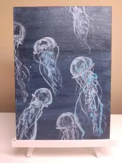 クラゲ アクリル画 キャンバスアート 一点もの オリジナル