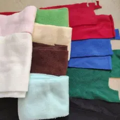 ハギレ　フリースみたいな生地セット 10色　ぬいぐるみなどに