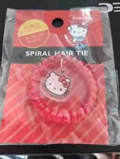 ハローキティ スパイラルヘアゴム 赤 サンリオ ヘアアクセサリー ブレスレットに