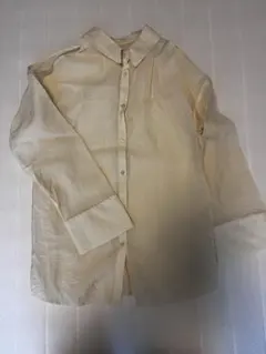 discoat 肩あきシアーシャツ　イエロー