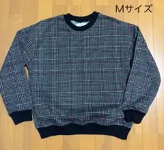 INHERIT チェック柄 ニットセーター Mサイズ
