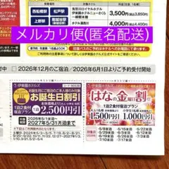 伊東園ホテルズ◆お誕生日割引◆はなの金曜日割引 クーポン券 伊藤園ホテル 栃木のサムネイル