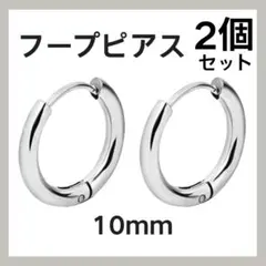 フープピアス ステンレス シルバー 10mm 2個 メンズ ディース