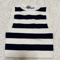 ZARA ノースリーブタンクトップ ストライプのサムネイル