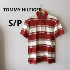 TOMMY HILFIGER ストライプ ポロシャツ S/P 赤/白