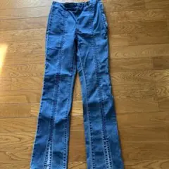 ブーツカットデニムパンツ 青