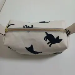 猫柄ボックスポーチ　ハンドメイド