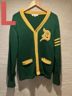 DUFFER カーディガン L グリーン レタードワッペン カレッジ　ダファーのサムネイル